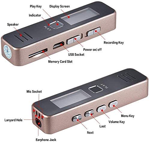 Technoview Digital Voice Recorder with 32 GB Micro SD Card Included Professional Audio Recorder MP 3 Player TF Card Dictaphone Record Microphone Sound Recording Device - Image 2