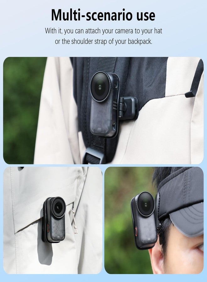 AMAZEAR Backpack Clip Mount for DJI Osmo Nano, 360° Adjustable Hat Clip Holder with Strong Grip, Quick Magnetic Connection, Lightweight Camera Mount for Vlogging, Travel, Outdoor Shooting, Black - Image 2