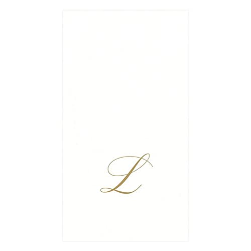 Caspari White Pearl Paper Linen Guest Towels, Monogram Initial Letter, Pack of 24 - Image 5