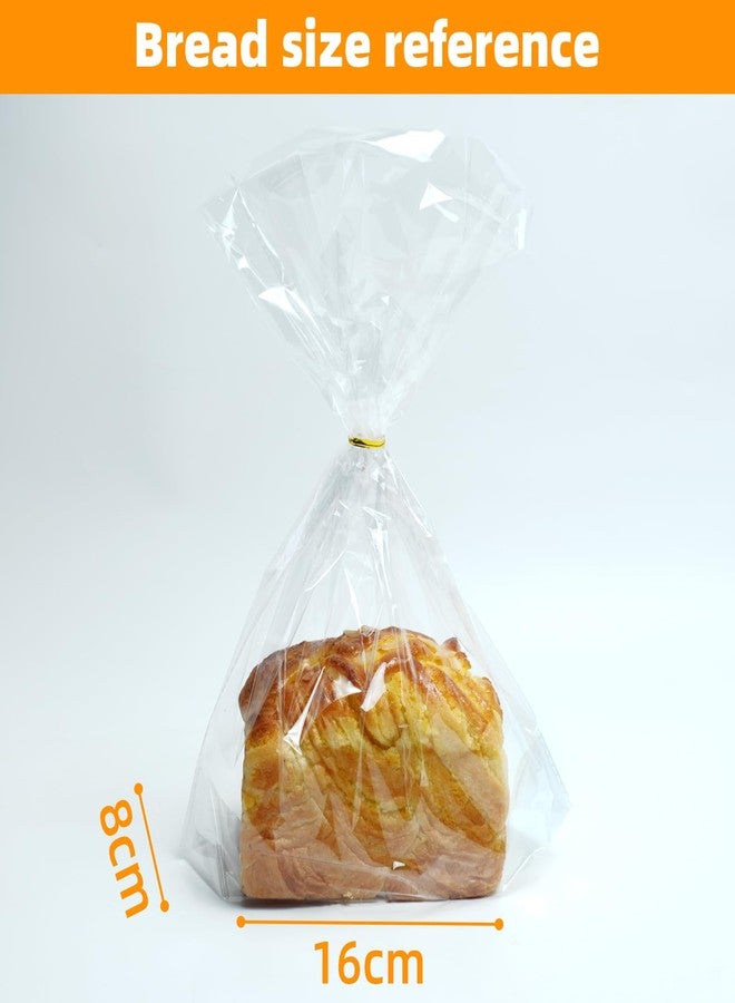 Cupplation Clear Flat Bottom Gusset Bread Bags with Twist Ties, 11x14x3.1 Inches, 50 Pack, Gift Bags for Popcorn, Cookie, Party Favors - Image 4