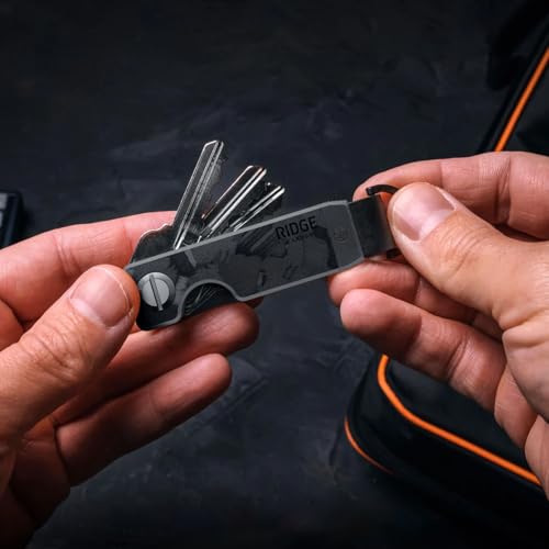 The Ridge Key Organizer - Compact Metallic Key Holder, Minimalist Innovative Keyholder, Smart Keychain Secures 2-6 Keys (Forged Carbon) - Image 2