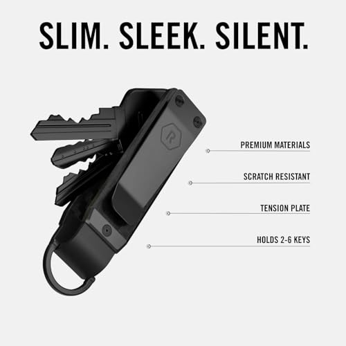 The Ridge Key Organizer - Compact Metallic Key Holder, Minimalist Innovative Keyholder, Smart Keychain Secures 2-6 Keys (Forged Carbon) - Image 3