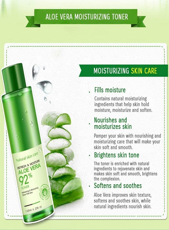 BIOAQUA 92% Aloe Vera Refresh Moisturizing Toner Natural Plant Skin Care 120ml - Image 4