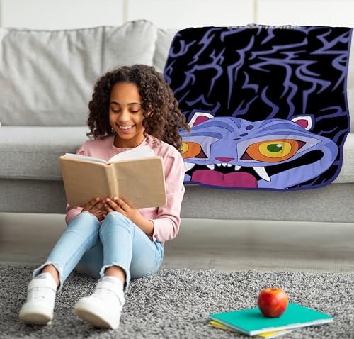 Jay Franco Kids Plush Throw Blanket Ultra Soft Cozy Plush Fleece for Bed Couch Sofa Home Dcor Official Licensed Derpy Black Kpop Demon Hunters 46x60 Throw Blanket - Image 3