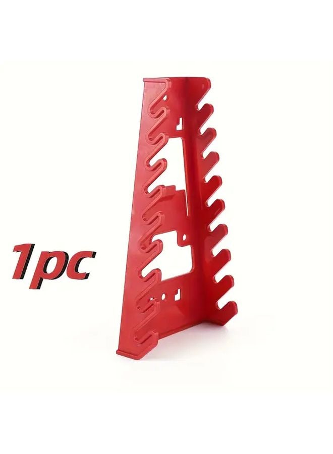 Red Tool Rack Wall Mounted Multi Slot Plastic Hooks Strong Load Bearing Classified Storage - Image 1