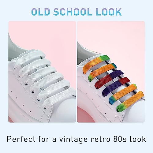 UamGlsob 2 Pairs 1/2''(1.2cm) Flat Thick Shoe Laces for Skate Shoes, Jumbo Fat Wide Shoelaces, Chunky Shoe Strings Replacement Laces for Alexander Mcqueen Sneakers (White, 54''/140cm) - Image 3