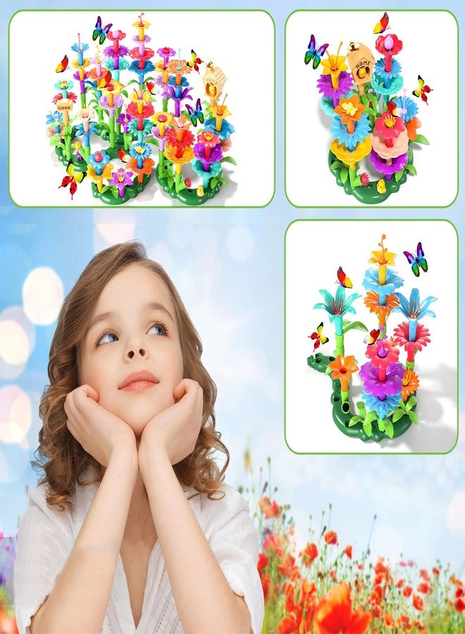 Doloowee 184Pcs Flower Garden Building Toys for Girls 3 4 5 6 7 Year Old, Upgrade DIY Building Stacking Toys, STEM Preschool Educational Toddler Toys Brain Development Kindergarten Kids Toy - Image 4