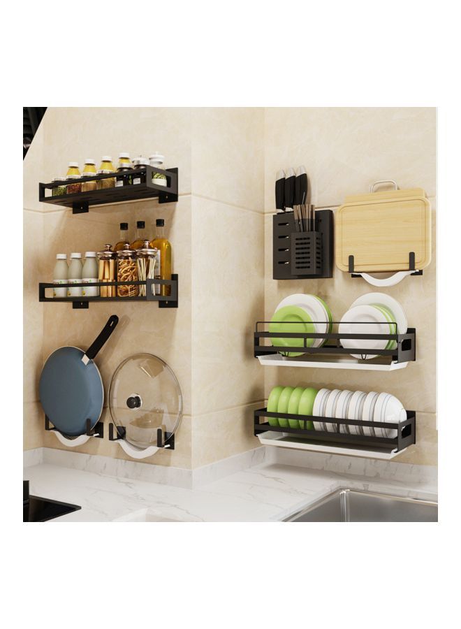 NIBEMINENT 2-Piece Wall Mounted Utensil Holder Hook Black 11x8x7centimeter  - Image 2