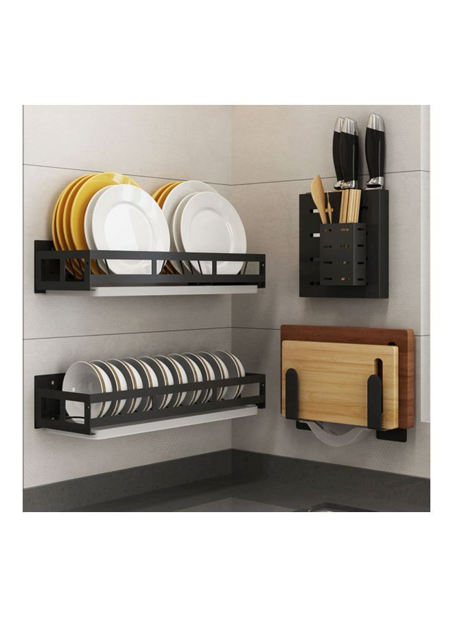 NIBEMINENT 2-Piece Wall Mounted Utensil Holder Hook Black 11x8x7centimeter  - Image 3