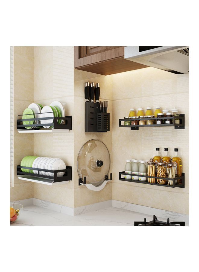 NIBEMINENT 2-Piece Wall Mounted Utensil Holder Hook Black 11x8x7centimeter  - Image 5