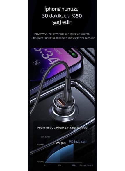 Livx Transparent 45W Pd/qc Type C and USB Output Ultra Fast Mini Car Charger L35  - Image 5