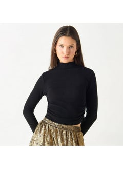 2Xtremz 2Xtremz Textured High Neck Top with Long Sleeves  - Image 3