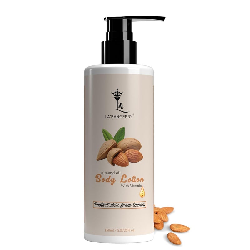 LA'BANGERRY LABANGERRY Almond  Vitamin E Body Lotion  For Dry  Dull Skin  With Deep Moisture Lotion  Hydrates  Moisturizes Skin  For Women  Men  150 ml - Image 1