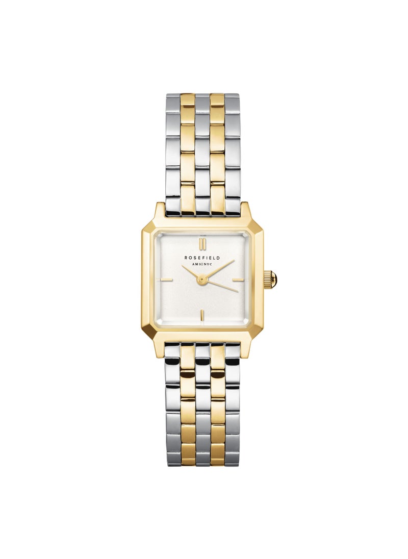 RoseField Rosefield The Boxelle Duotone, White Dial Steel Strap Women Watch, BWDSG-B03  - Image 1