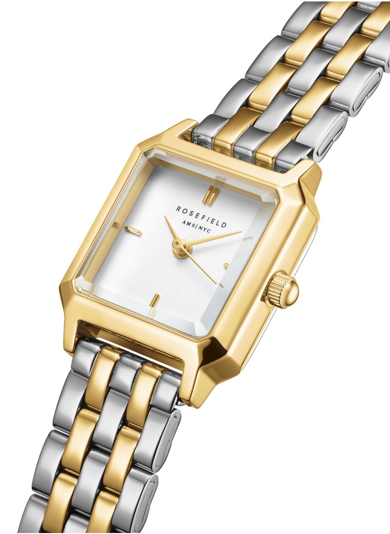 RoseField Rosefield The Boxelle Duotone, White Dial Steel Strap Women Watch, BWDSG-B03  - Image 2