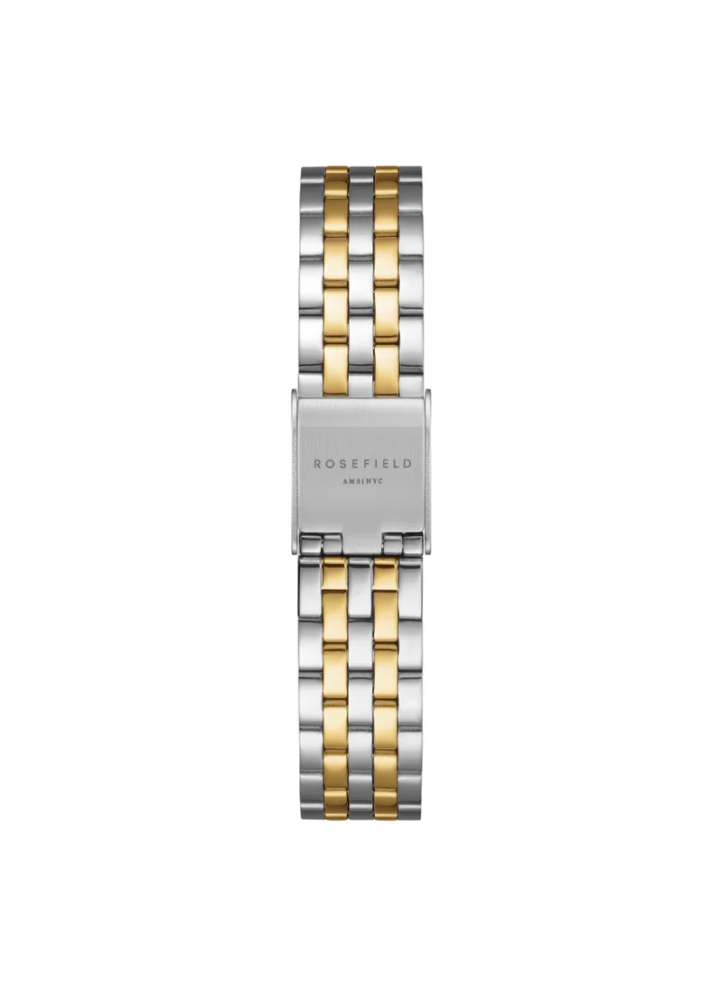 RoseField Rosefield The Boxelle Duotone, White Dial Steel Strap Women Watch, BWDSG-B03