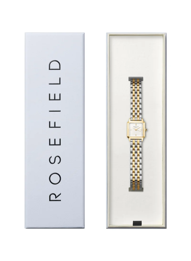 RoseField Rosefield The Boxelle Duotone, White Dial Steel Strap Women Watch, BWDSG-B03