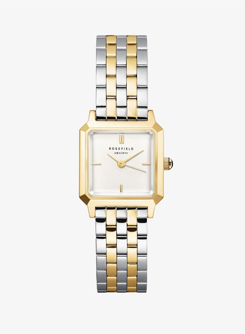 Rosefield The Boxelle Duotone, White Dial Steel Strap Women Watch, BWDSG-B03 - Image 1