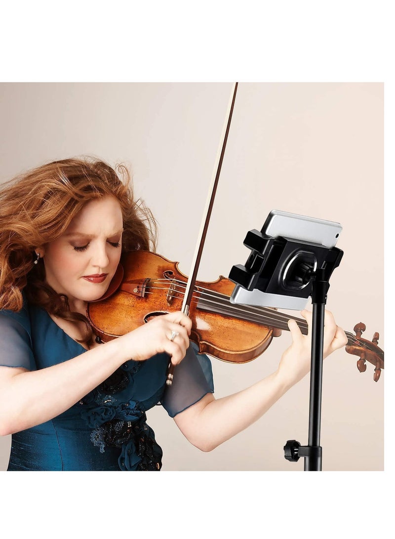 ELTRAZONE Tripod Stand Tablet Holder: Adjustable Height Tripod Stand Foldable Phone Holder Phone Tripod Stand Floor Tablet Cradle Bracket for 4.7-12.9 Inch iPhone 13 Pro Samsung Tab iPad Mini Galaxy - Image 4