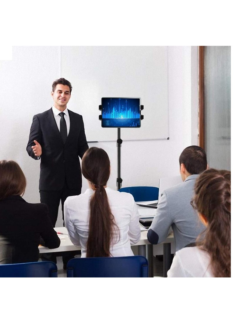 ELTRAZONE Tripod Stand Tablet Holder: Adjustable Height Tripod Stand Foldable Phone Holder Phone Tripod Stand Floor Tablet Cradle Bracket for 4.7-12.9 Inch iPhone 13 Pro Samsung Tab iPad Mini Galaxy - Image 3