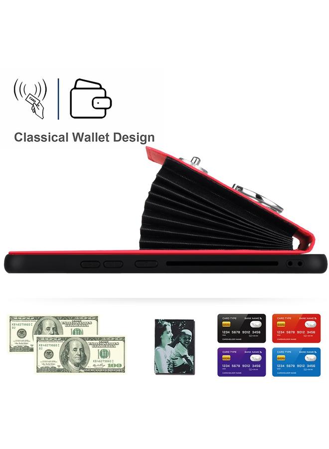 S-TOP Case For Samsung Galaxy S22 5G Organ Card Bag Ring Holder Phone Case with Long Lanyard - Image 3