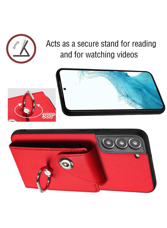 S-TOP Case For Samsung Galaxy S22 5G Organ Card Bag Ring Holder Phone Case with Long Lanyard - Image 5