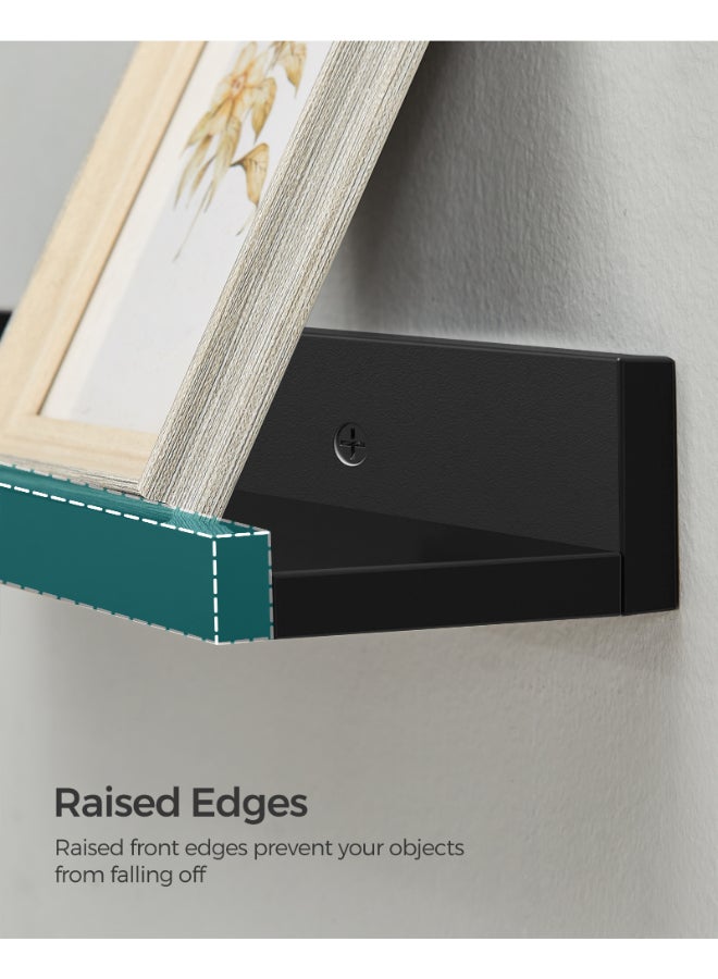 SONGMICS رفوف عائمة من سونغميكس، مجموعة من 3 رفوف حائط، لإطارات الصور والتحف، لغرفة المعيشة، المكتب المنزلي، المطبخ، الحمام، أسود - Image 5