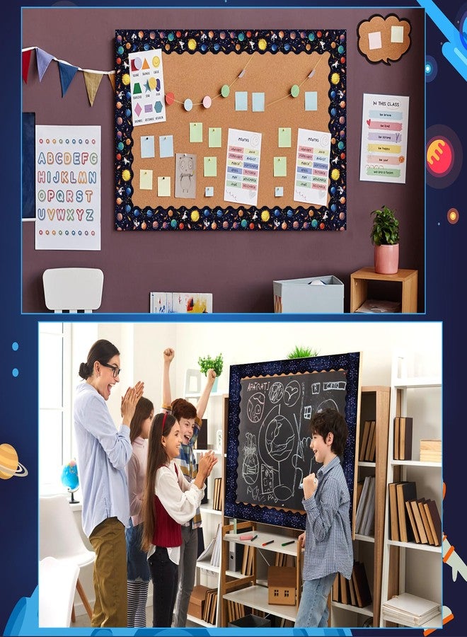 Leezead 2 Rolls Outer Space Border, 65.6 Ft Galaxy Scalloped Borders Trim Night Sky Classroom Bulletin Board Border Trim for Back to School Classroom Bulletin Boards Chalkboard Wall Decor - Image 5