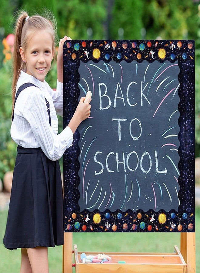 Leezead 2 Rolls Outer Space Border, 65.6 Ft Galaxy Scalloped Borders Trim Night Sky Classroom Bulletin Board Border Trim for Back to School Classroom Bulletin Boards Chalkboard Wall Decor - Image 4