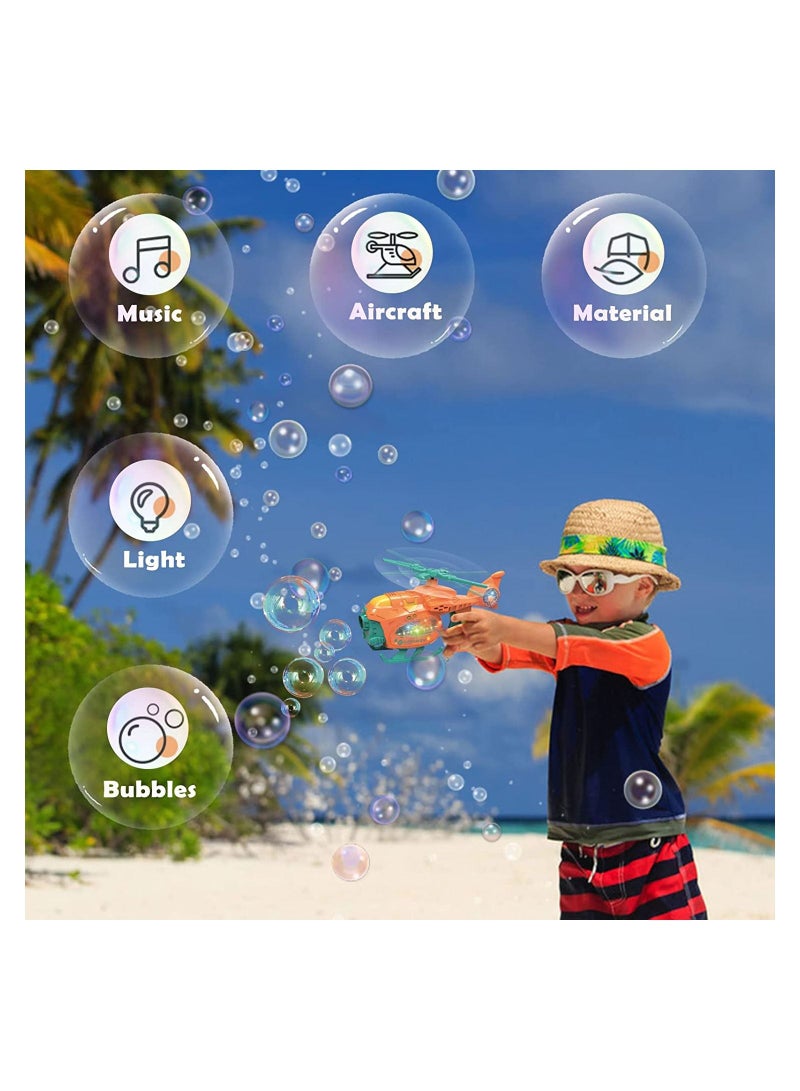 SYOSI Bubble Machine Bubble Blower Bubble Maker for Kids with Lights Music Helicopter Toy Bubble Blower Maker with Bubble Solutions Automatic Bubble Maker Birthday Gifts for Kids Boys Girls Age 3+ - Image 2