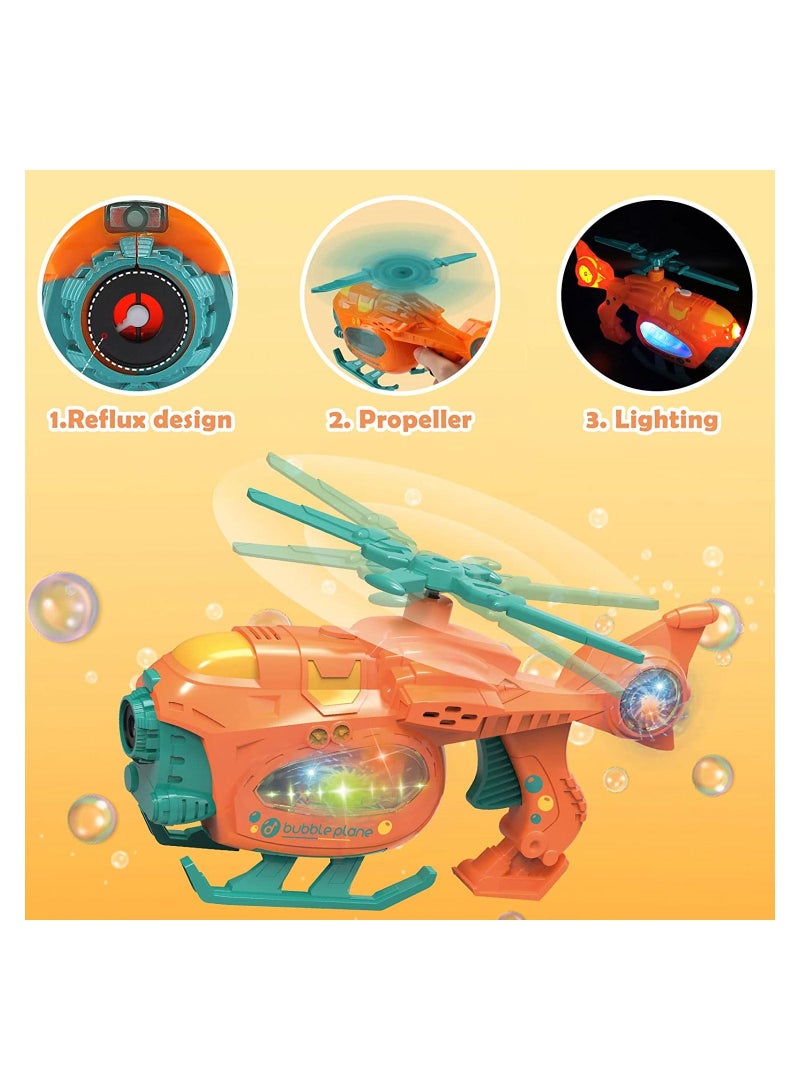 SYOSI Bubble Machine Bubble Blower Bubble Maker for Kids with Lights Music Helicopter Toy Bubble Blower Maker with Bubble Solutions Automatic Bubble Maker Birthday Gifts for Kids Boys Girls Age 3+ - Image 4