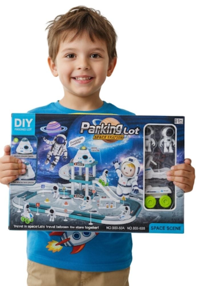 بريميم مجموعة لعب موقف سيارات محطة الفضاء – لعبة بناء مستوحاة من رواد الفضاء مع شخصيات وملحقات - Image 2