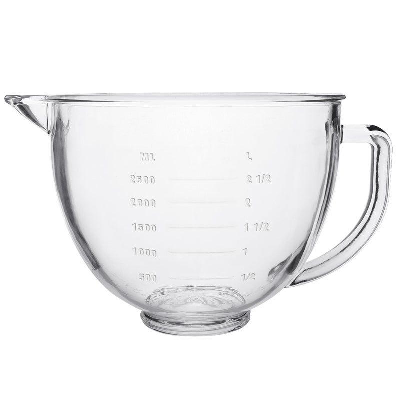 FOTRIC Glass Mixing Bowl 5 QT for KitchenAid 45 and 5 Quart TiltHead Stand Mixers Fits Artisan KSM150 RRK150 KSM100 K45SS KSM90 KSM95 K45 KSM110 5KSM125 and More 