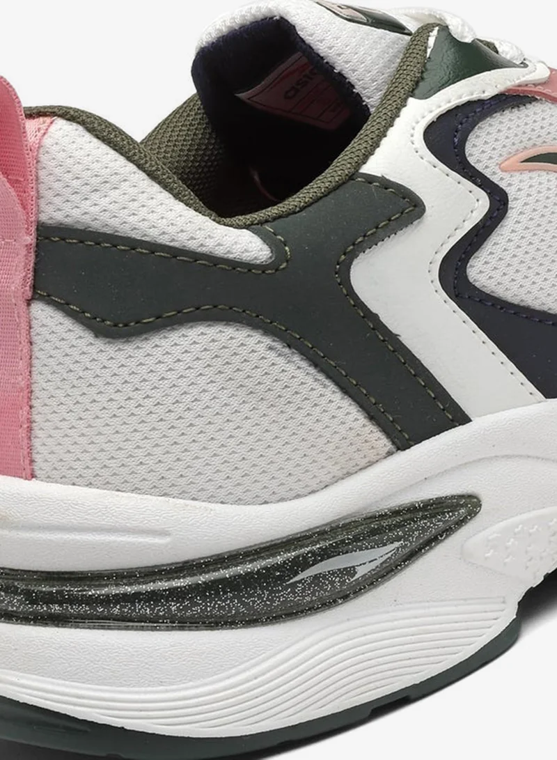 Asian  Stylish White Olive Peach Sneakers for Women and Girls for Women | Best Price UAE