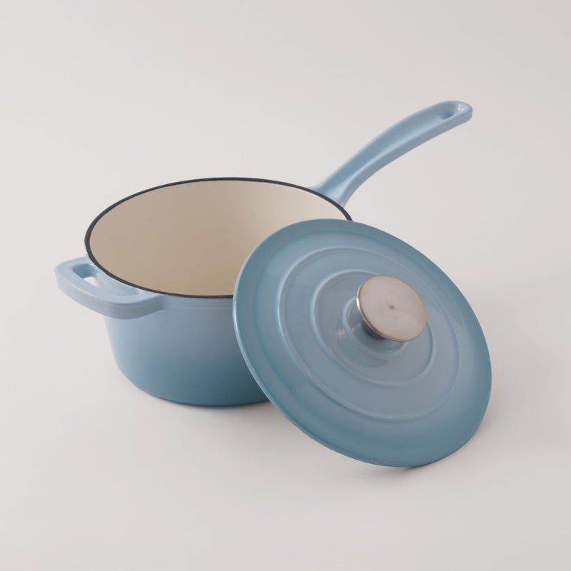 ALBERTO قدر ألبرتو من الحديد الزهر المينا سعة 2 لتر، أزرق - Image 1