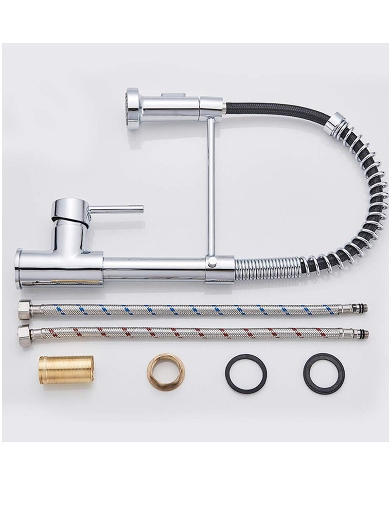 Sundex Kitchen Tap with Pull Down Lead-Free Spring Kitchen Sink Mixer tap Solid Brass Single Handle Single Hole 360° Swivel Sprayer Mixer Tap Cold and hot Fittings UK Standard Chrome - Image 4