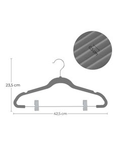 Red Dot Gift Red Dot Gift®20-Pack Grey Non-Slip Velvet Hangers with Clip 42.5cm/16.8 Inch- 360 Degree Rotatable Hook - Durable & Slim - Non Slip Hangers for Coat Hangers - Pant Hangers…  - Image 2