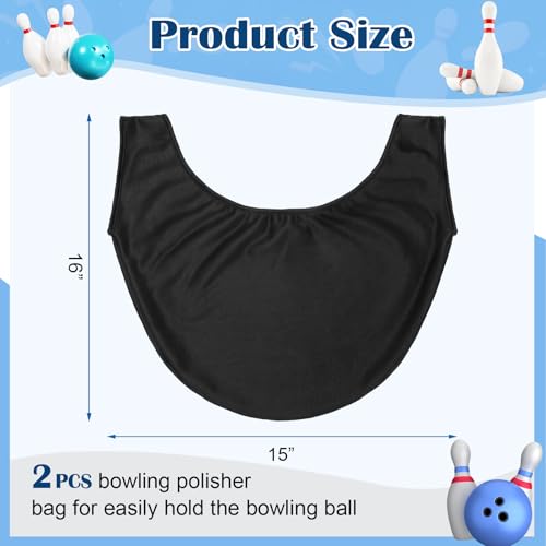 COITEK Bowling Seesaw Bag 2 Pack, Bowling Polisher Bag Carrier Ball Cleaner Holder, Black, 15' X 16' - Image 3