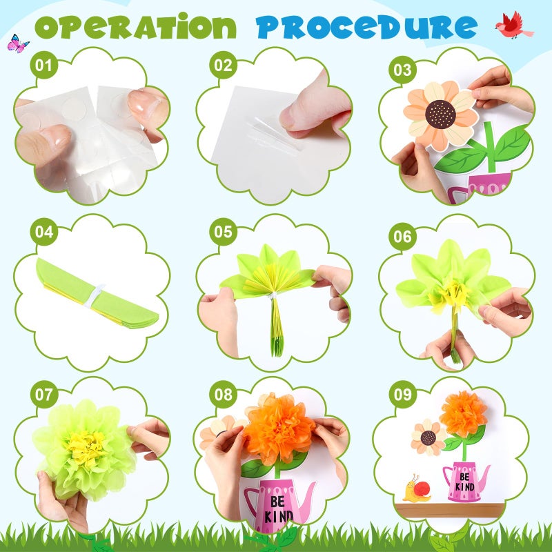 Moinchore 73 Pcs Flower Bulletin Board Decoration Set with 3D Paper Flower Never Stop Growing Classroom Decor Inspirational Bulletin Board Decor for Motivational Classroom School Home Chalkboard Wall - Image 4