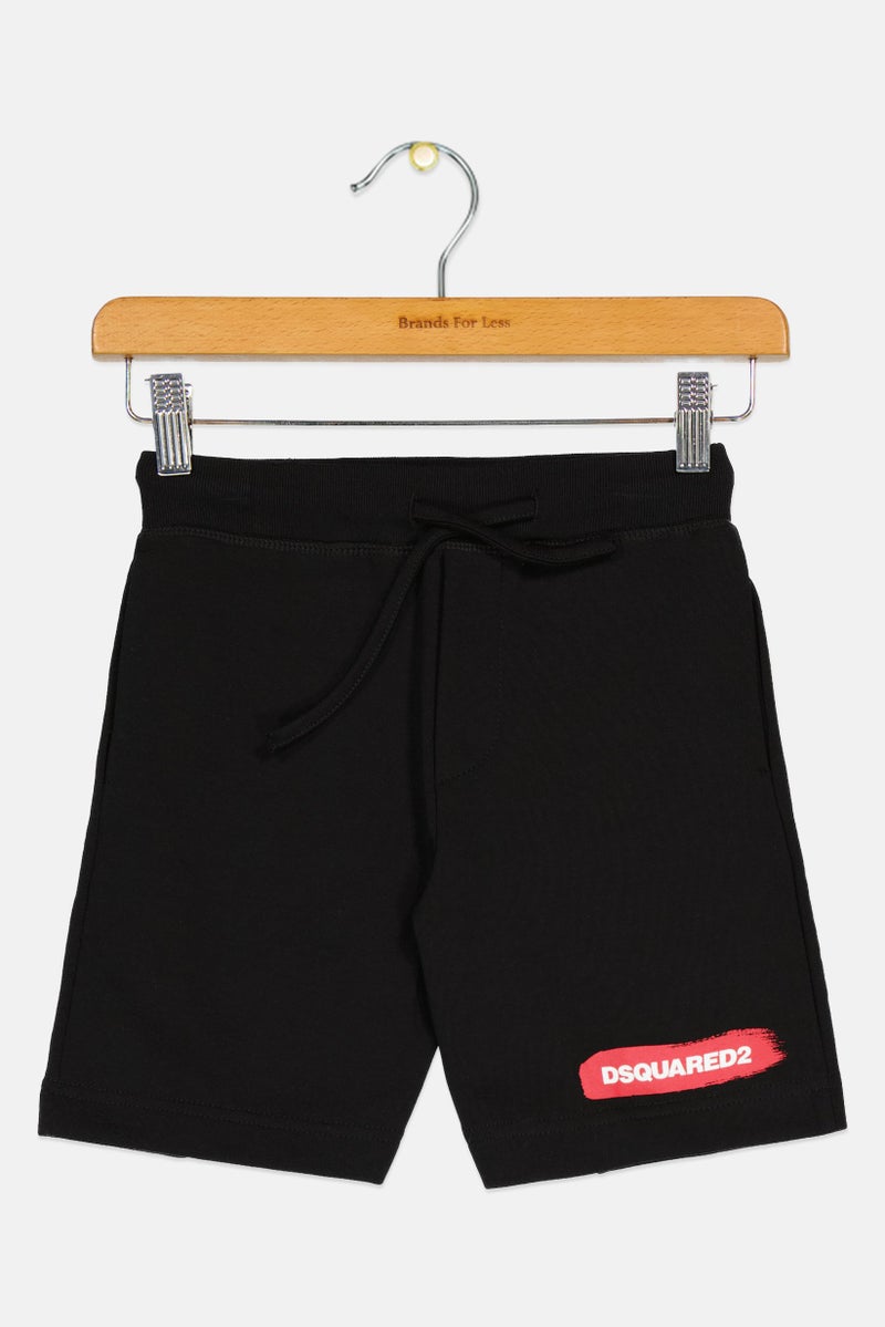 DSQUARED2 Kids Boy Brand Logo Basic Shorts, Black - Image 1