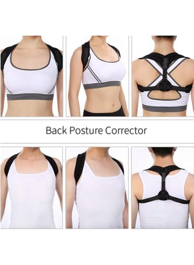 مصحح القوام للرجال والنساء – دعامة الكتف والظهر العلوي قابلة للتعديل – حجم متوسط – لدعم الترقوة وتصحيح الوضعية - Image 4