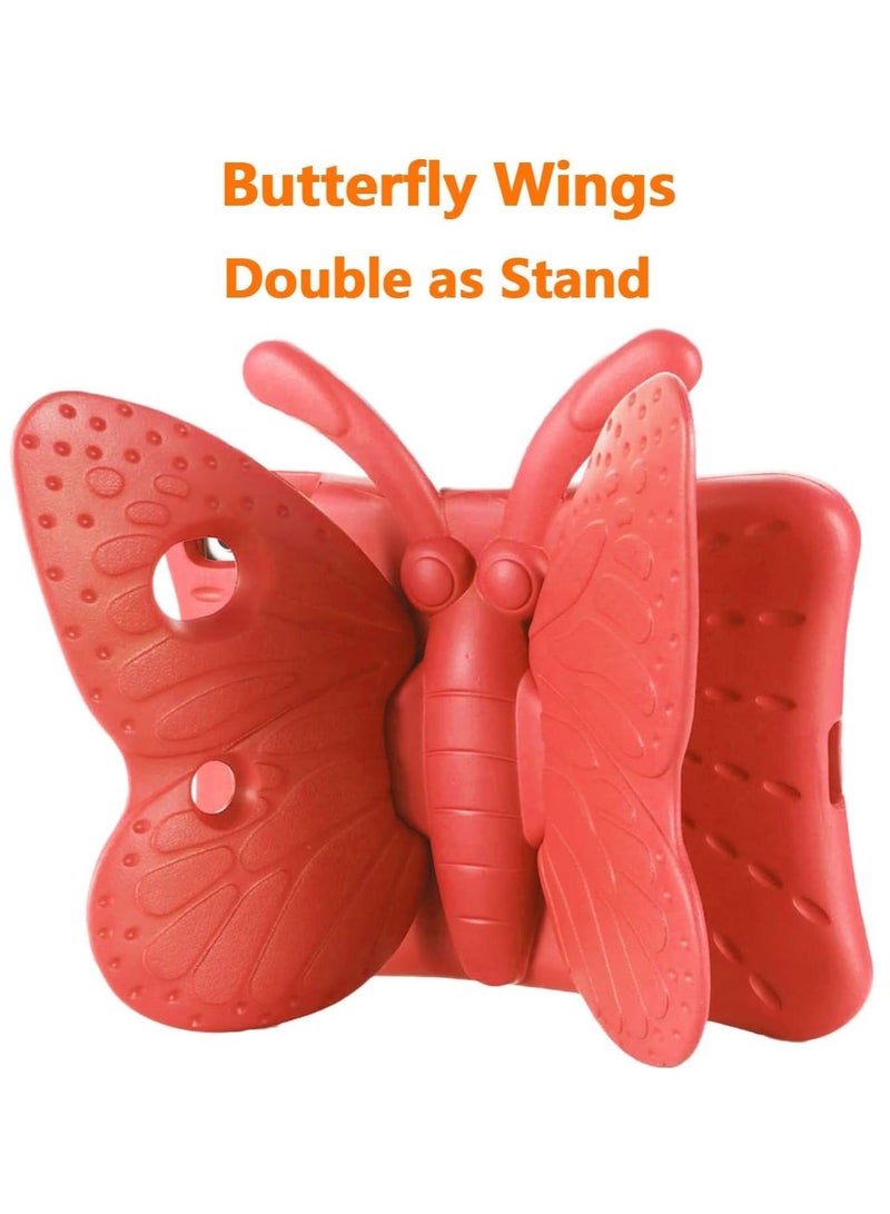 Raxoom iPad 10.2 Case 2020 - Cute Butterfly Shockproof EVA Foam Kid-Proof Protective Stand Cover for iPad 7th Generation (2019, 2020, 8th Gen) - Red - Image 4