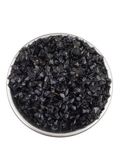 eshoppee eshoppee Natural Black Obsidian Stone Chips 200grm semiprecious Stone for Home Decor  - Image 1