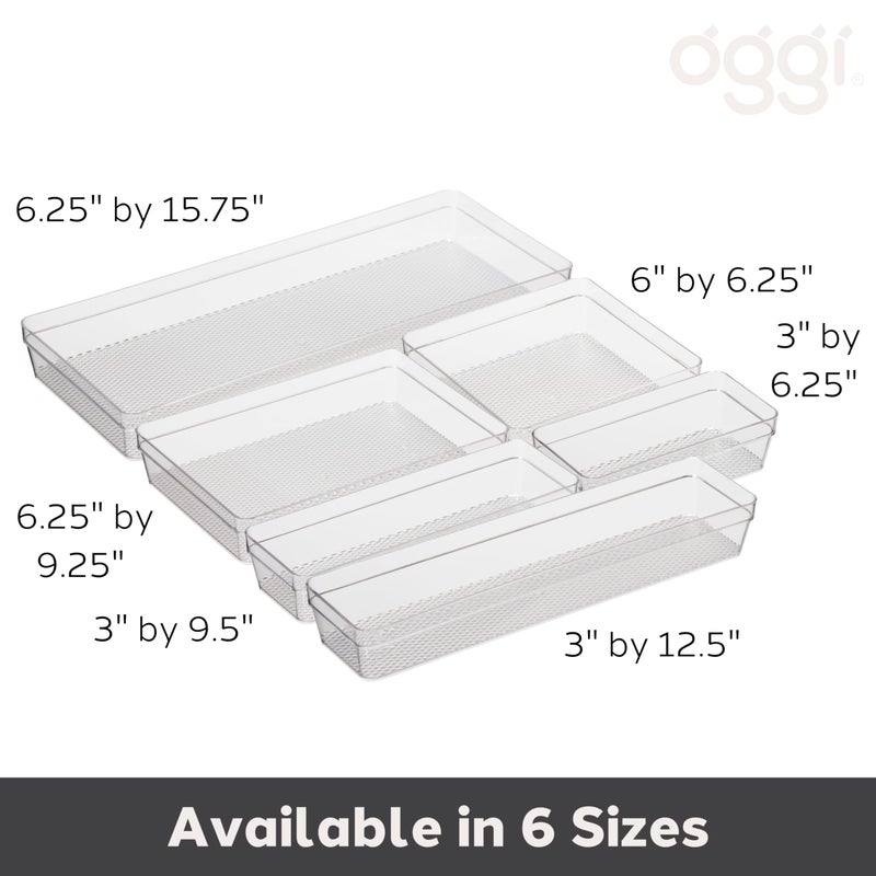 Oggi Clear Drawer Organizer - 3" X 12.5" - Ideal for Organizing Kitchen Drawers, Office, Desk, Silverware, Kitchen Utensils, Cosmetics and Bathrooms - Image 4