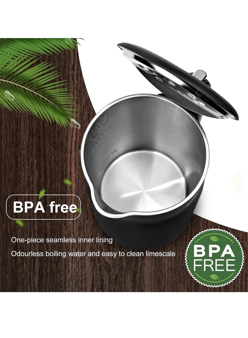 Bear Electric Kettle 1.7L with 11 Temperatures Control 304 Stainless Steel 1800W Dry Protection Dual Anti-Scald Protection BPA Free LCD Display EU Plug Type - Dark Grey - Image 4