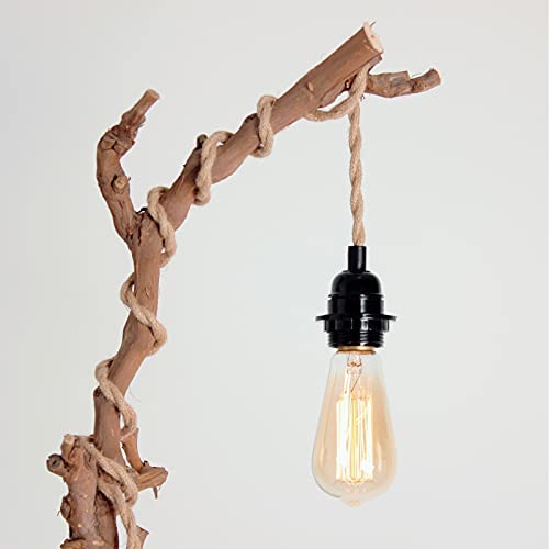 PRUNLLA 25ft Rope Covered Lamp Twisted Wire,PRUNLLA Vintage 18/2 Industrial Electrical Hemp Rope Cord,18-Gauge Antique Style for Retro Lamp,DIY Projects - Image 3