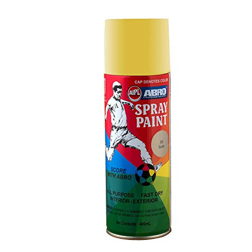 ABRO SP-35 Multipurpose Colour Spray Paint Can (400ml, Golden) DIY Quick Drying for Metal, Wood, Walls, Automotive Cars and Bikes - Image 1