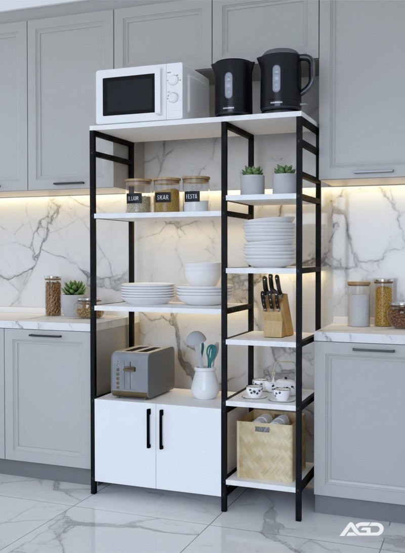 AGD Multifunctional Kitchen Storage Cabinet, for Displaying and Storing Kitchen Appliances, 83.6*30*140.7cm - Image 3