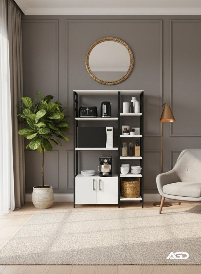 AGD Multifunctional Kitchen Storage Cabinet, for Displaying and Storing Kitchen Appliances, 83.6*30*140.7cm - Image 4