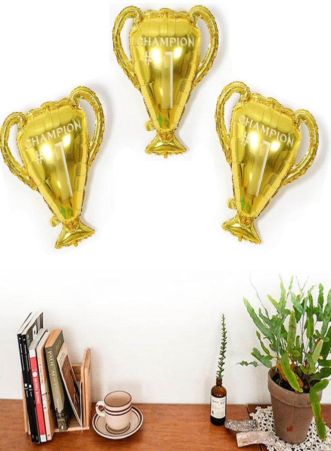 Morndew 2 PCS Golden Trophy Foil Balloons for Champion Celebration Party Graduation Party Decorations - Image 3